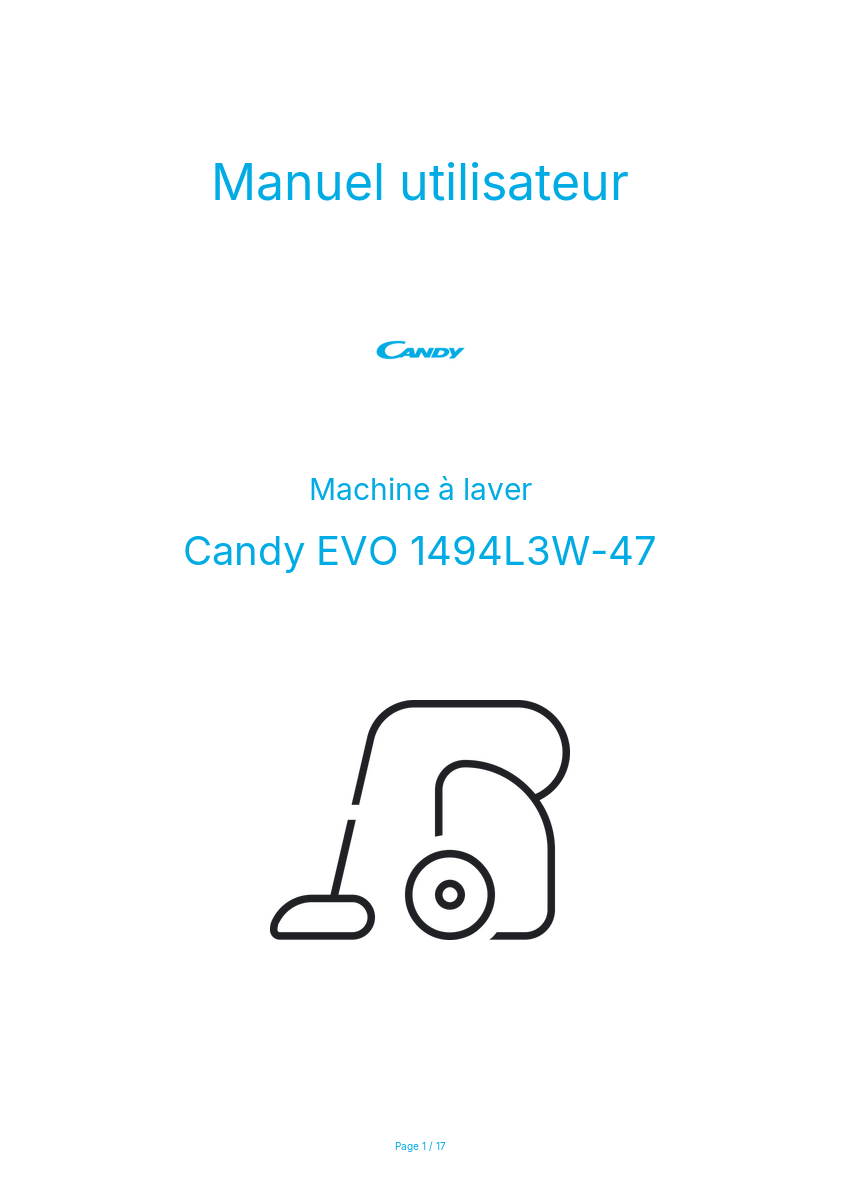 Image de la première page du manuel de l'appareil EVO 1494L3W-47