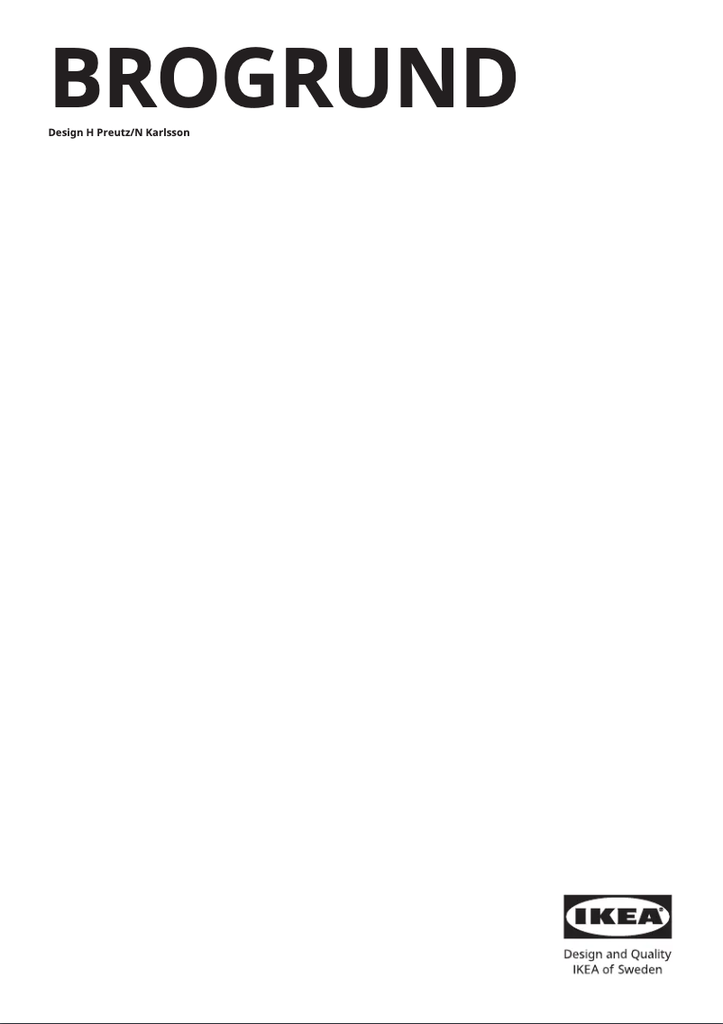 Page 1 de la notice Manuel utilisateur Ikea BROGRUND 004.958.50