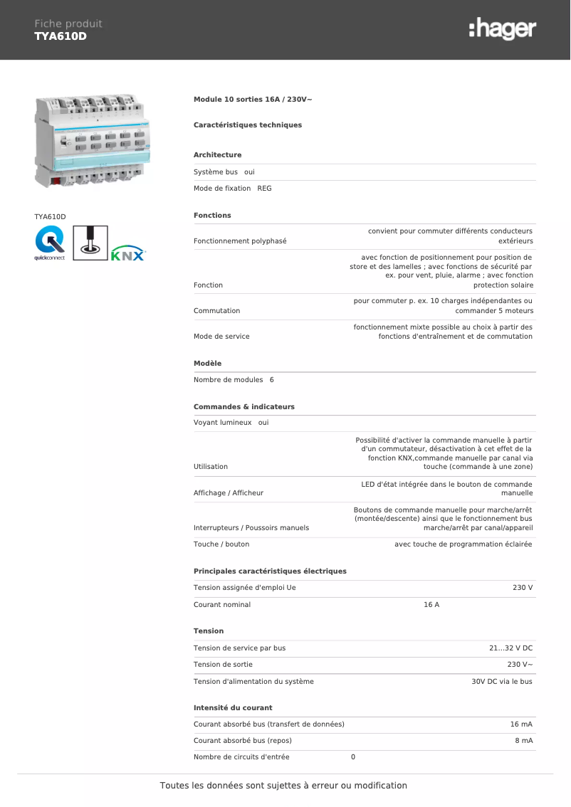 Image de la première page du manuel de l'appareil TYA610D