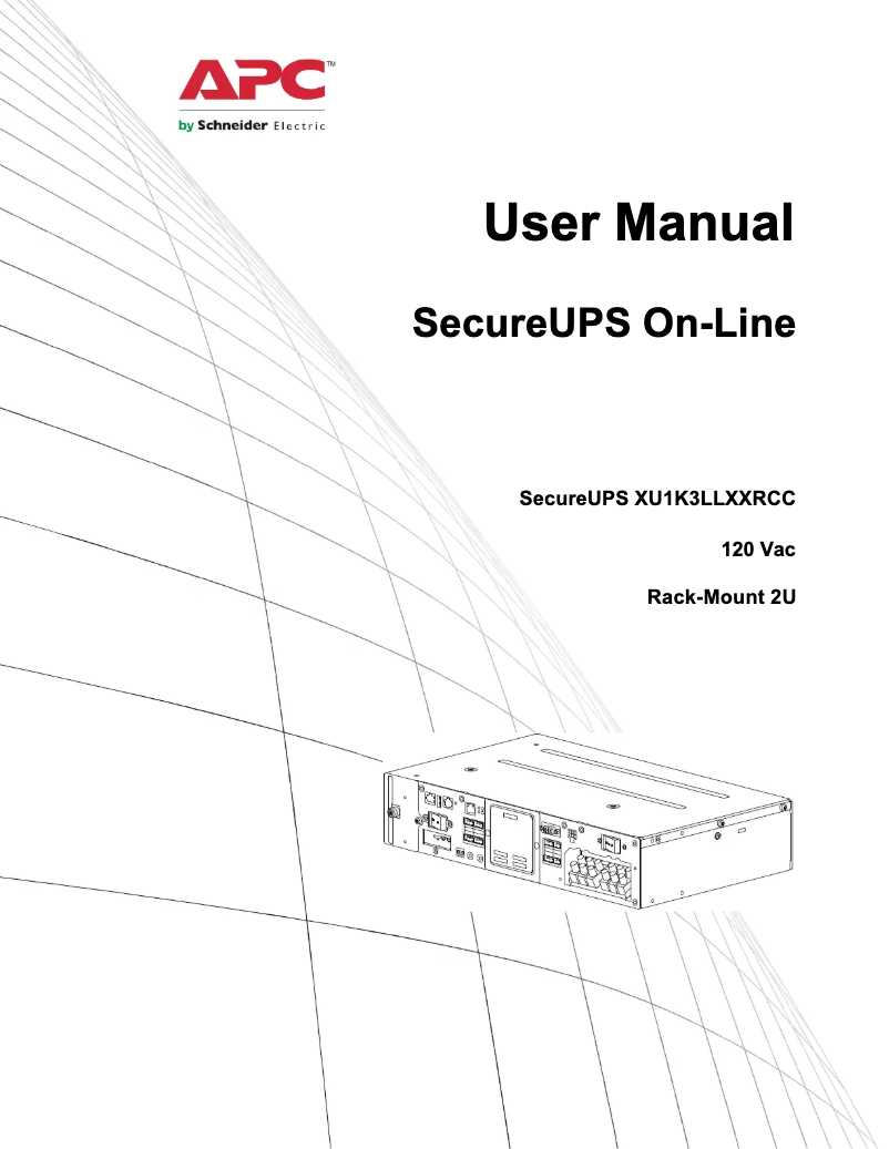 Page 1 de la notice Manuel utilisateur APC SecureUPS XU1K3LLXXRCC