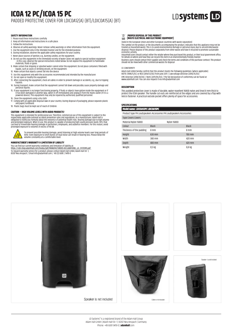 Image de la première page du manuel de l'appareil ICOA 15 PC