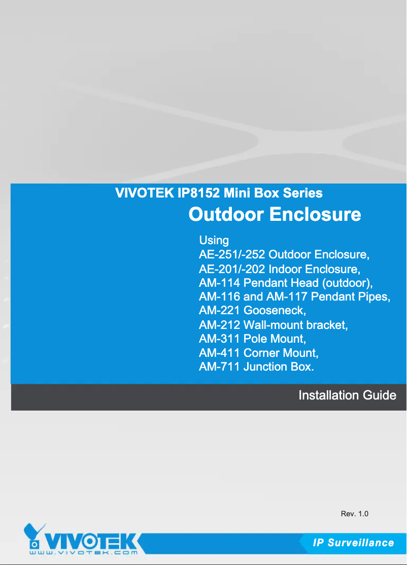 Page 1 de la notice Manuel utilisateur Vivotek AM-114