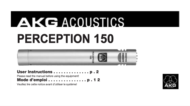 Page 1 de la notice Manuel utilisateur AKG Perception 150