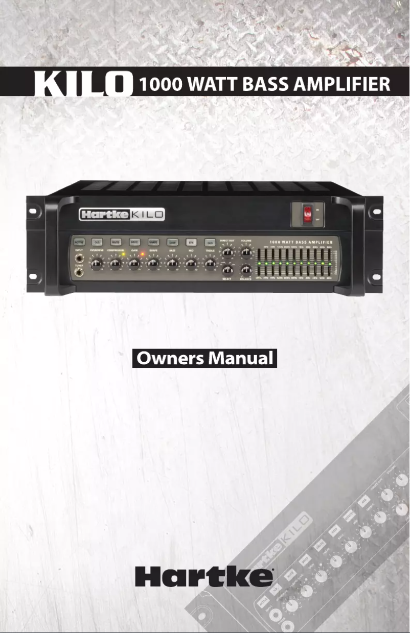 Page n°1 - Manuel utilisateur Hartke Kilo