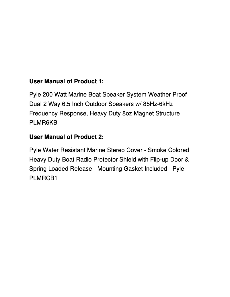 Image de la première page du manuel de l'appareil PLMR6KB