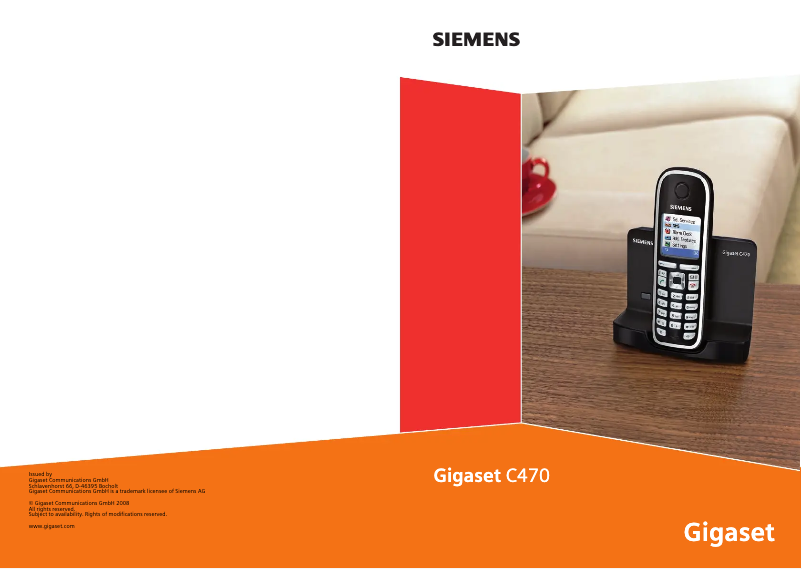 Imagen de la primera página del manual del dispositivo Gigaset C470