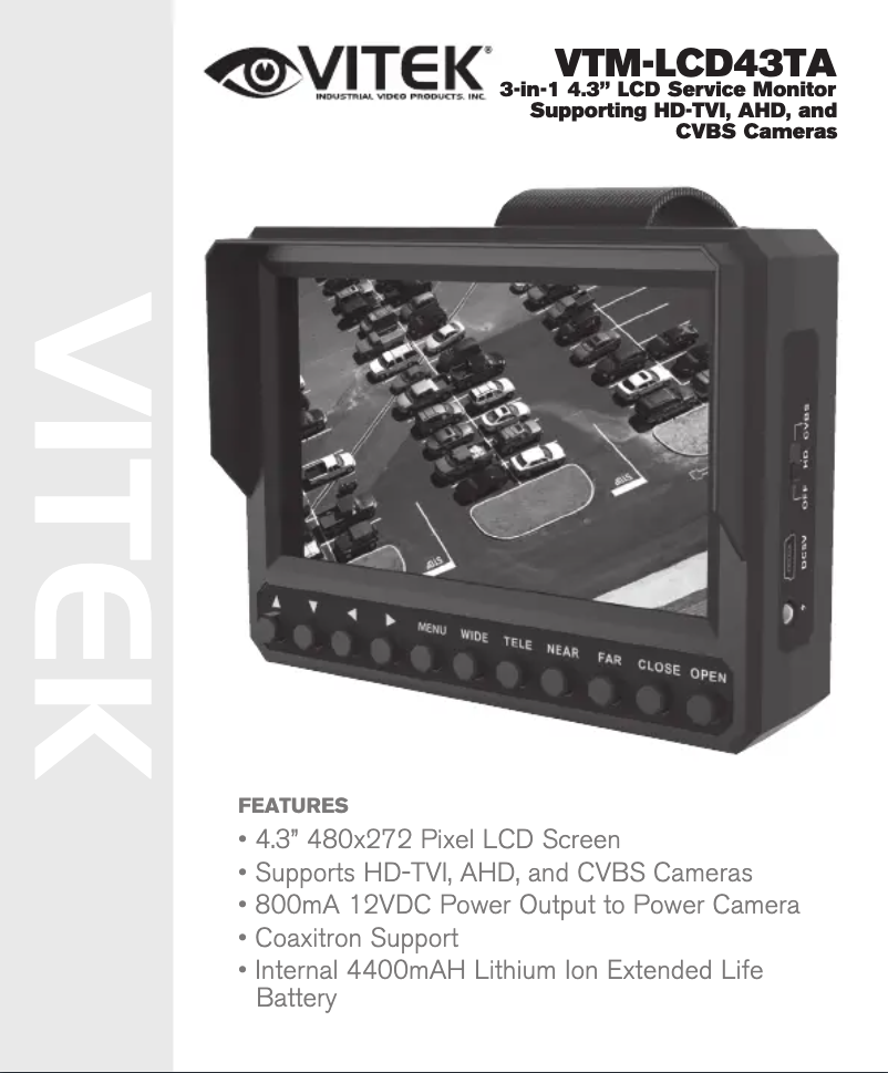 Image de la première page du manuel de l'appareil VTM-LCD43TA