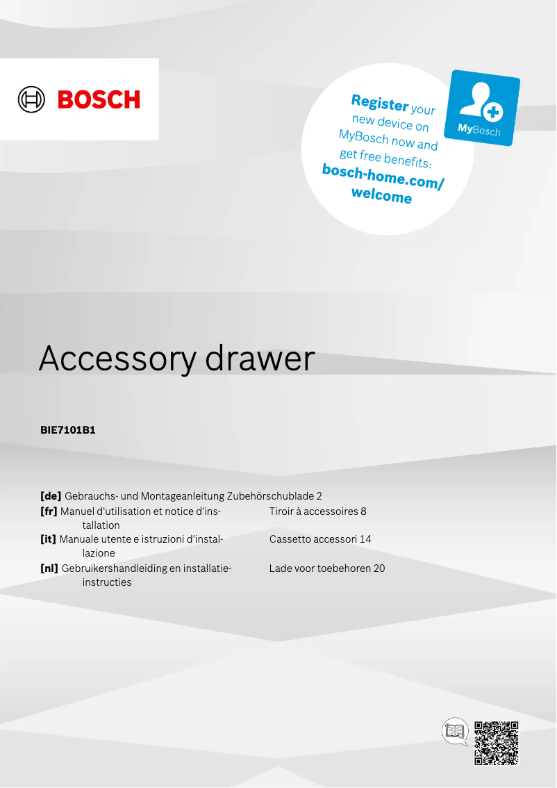 Image de la première page du manuel de l'appareil BIE7101B1