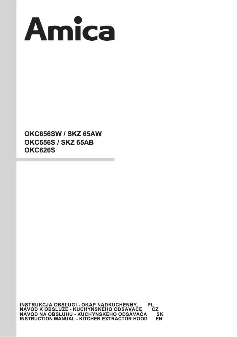 Page n°1 - Manuel utilisateur Amica OKC626S
