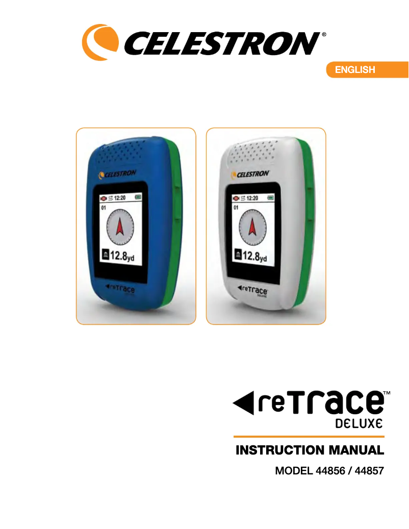 Page 1 de la notice Manuel utilisateur Celestron reTrace Deluxe 44856