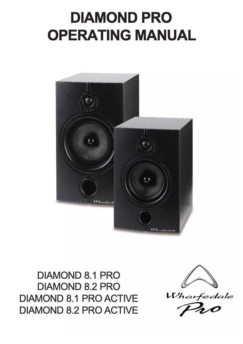 Page 1 de la notice Manuel utilisateur Wharfedale Diamond 8.1 Pro