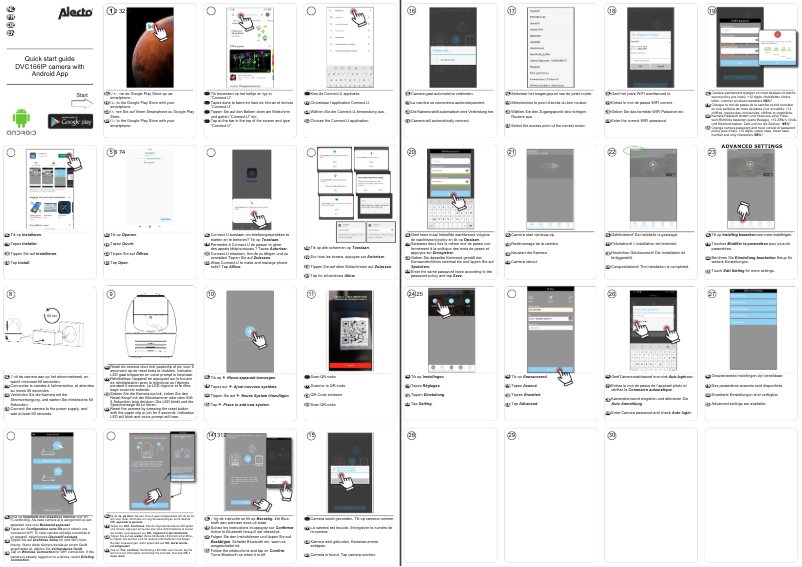 Page 1 de la notice Guide de démarrage rapide Alecto DVC166IP