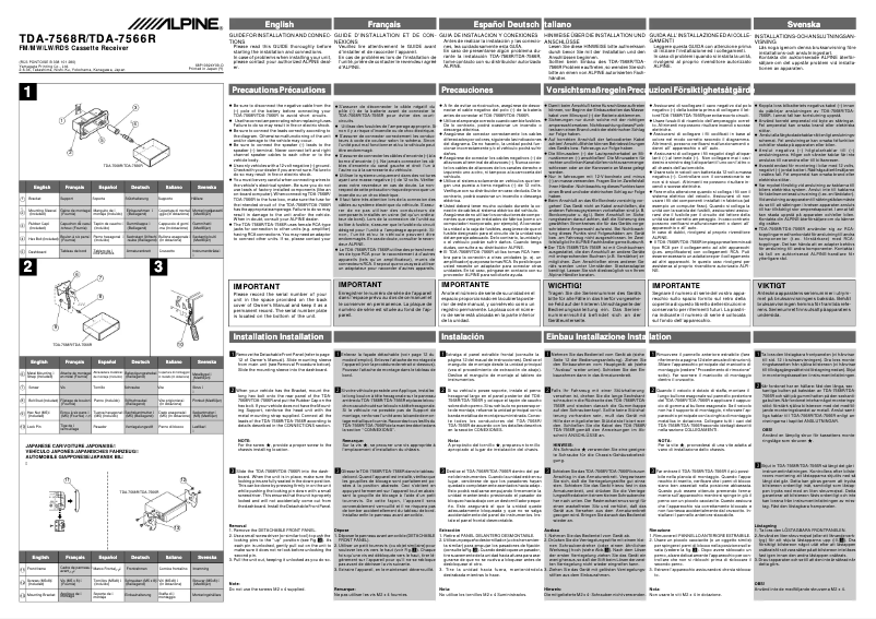 Image de la première page du manuel de l'appareil TDA-7566R