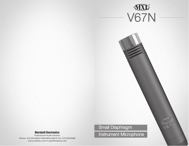 Page n°1 - Manuel utilisateur MXL V67N