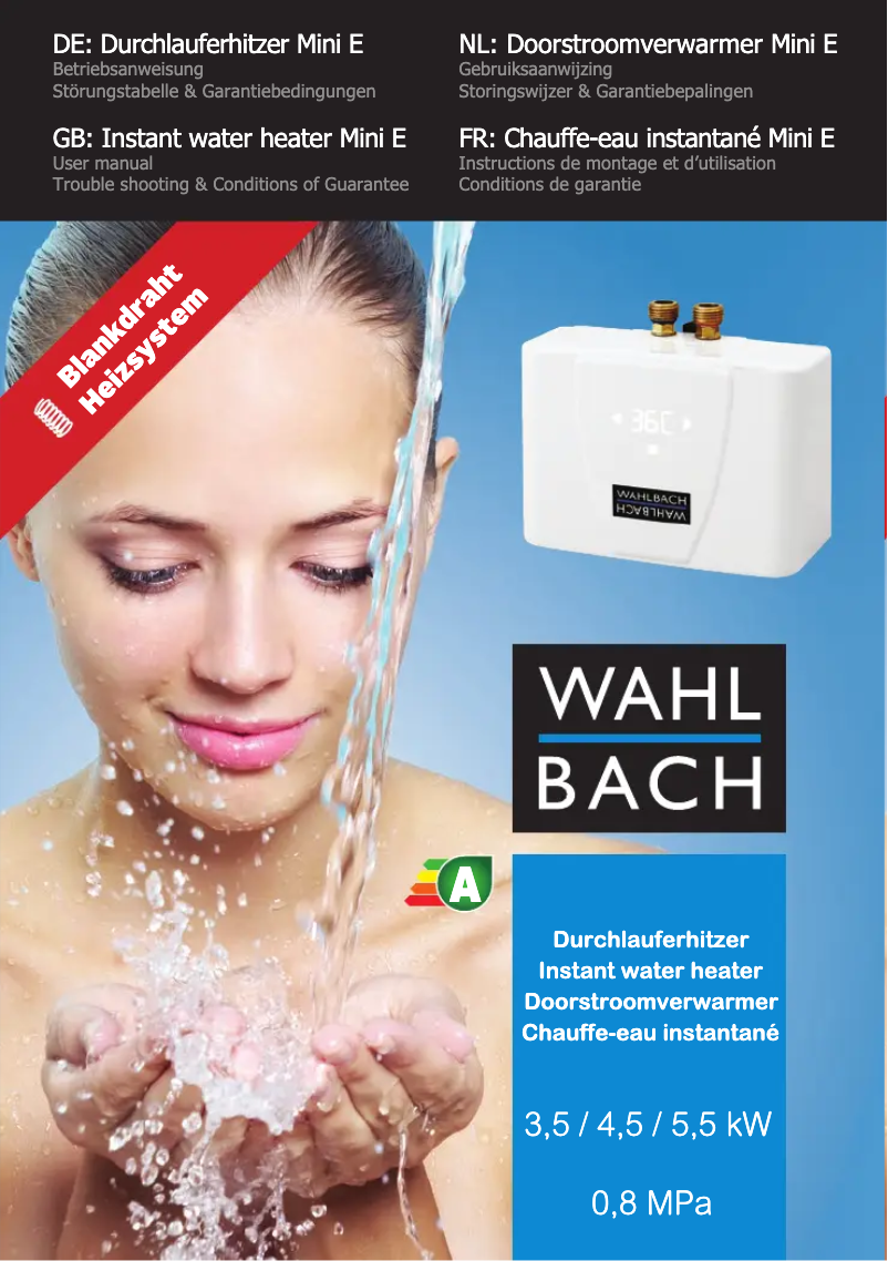 Page 1 de la notice Manuel utilisateur Wahlbach Mini E