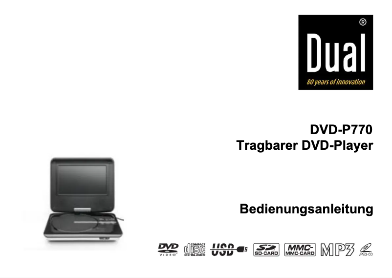 Page n°1 - Manuel utilisateur Dual DVD-P770