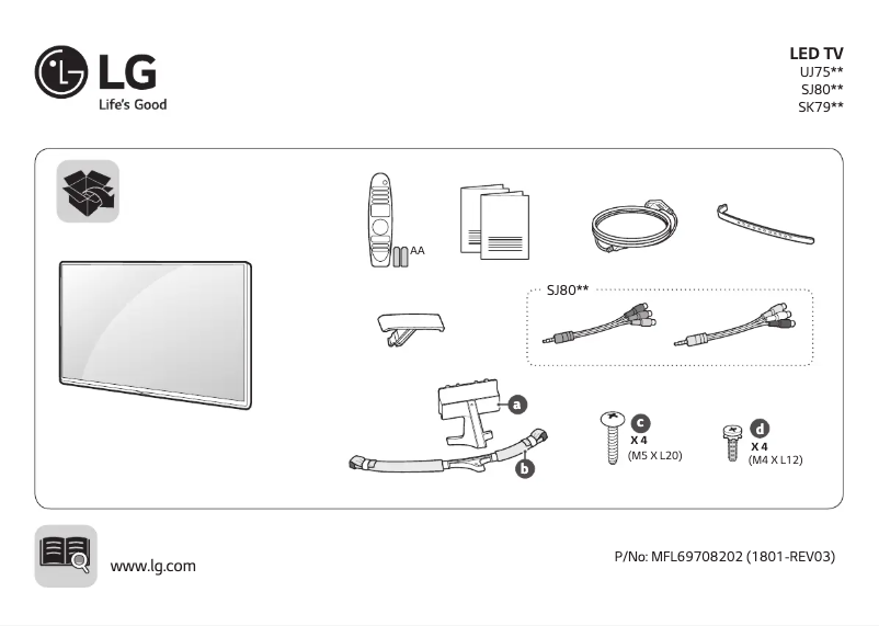 Page 1 de la notice Manuel utilisateur LG 55UJ752V