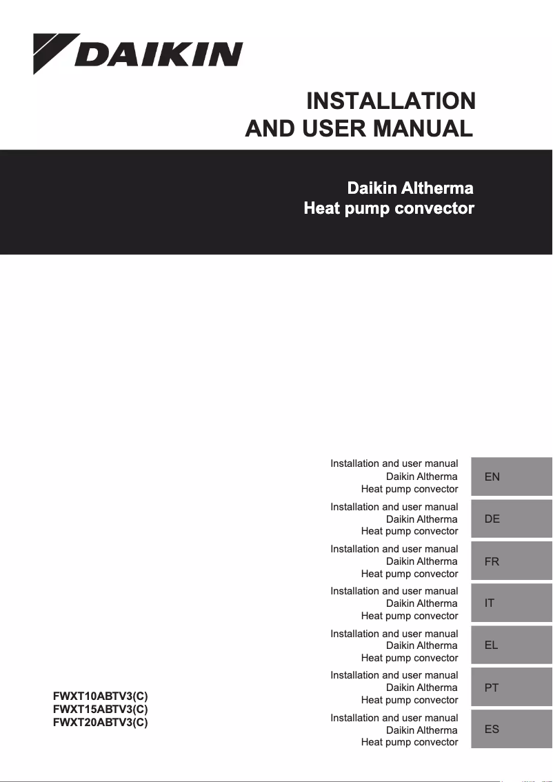 Image de la première page du manuel de l'appareil FWXT20ABTV3C
