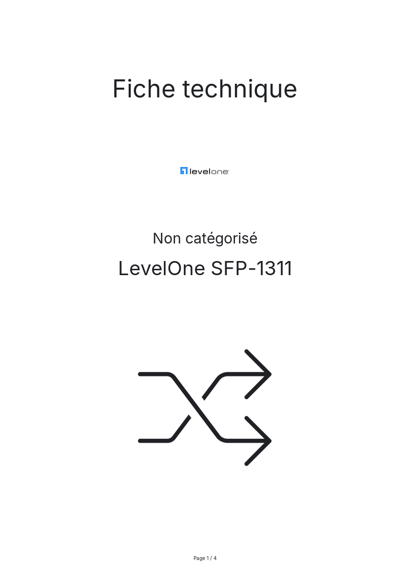 Page n°1 - Fiche technique LevelOne SFP-1311