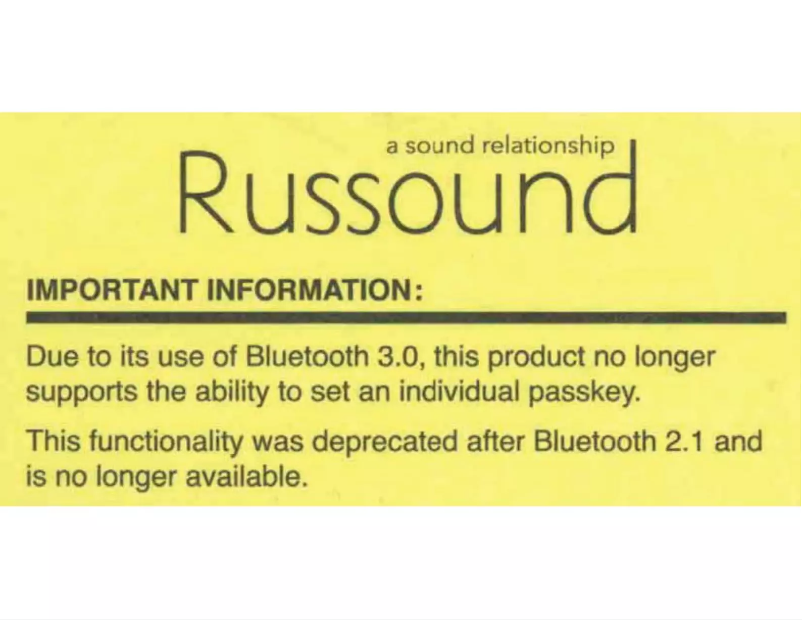Page n°1 - Manuel utilisateur Russound BSK-1