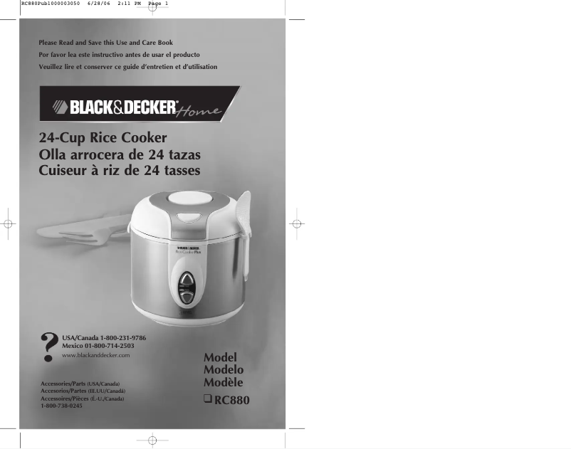 Page 1 de la notice Manuel utilisateur Black & Decker RC880