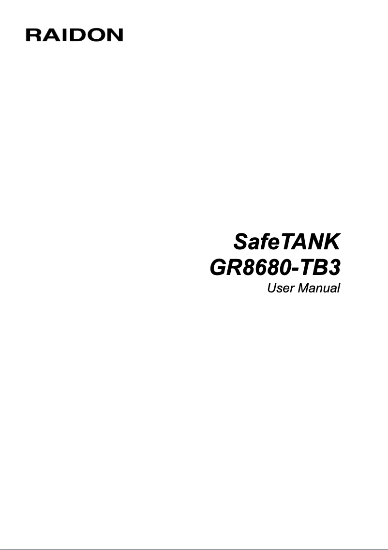 Page n°1 - Manuel utilisateur Raidon GR8680-TB3