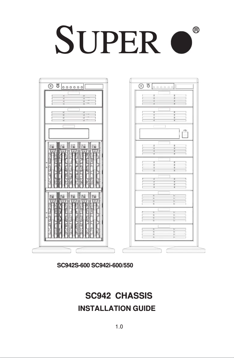 Page 1 de la notice Manuel utilisateur Supermicro SC942i-650