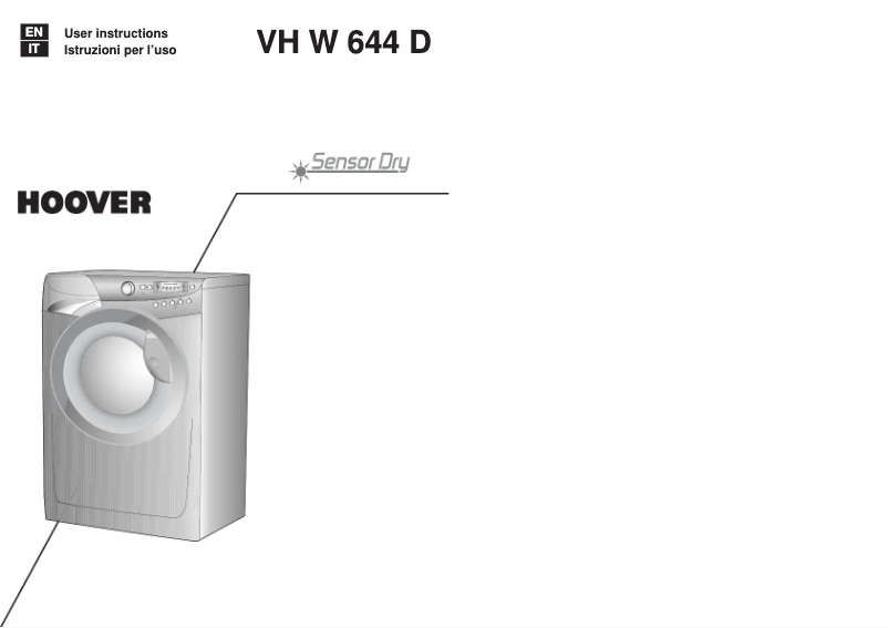 Page n°1 - Manuel utilisateur Hoover VH W644D-31OS