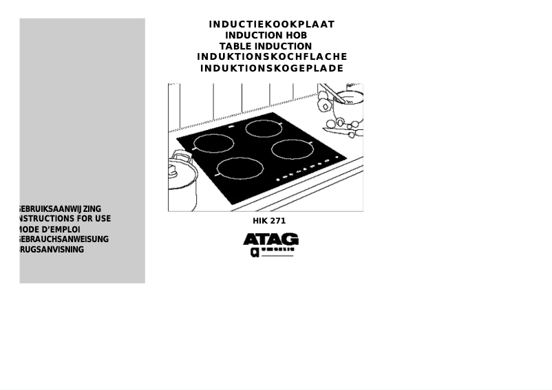Page 1 de la notice Manuel utilisateur Atag HIK271