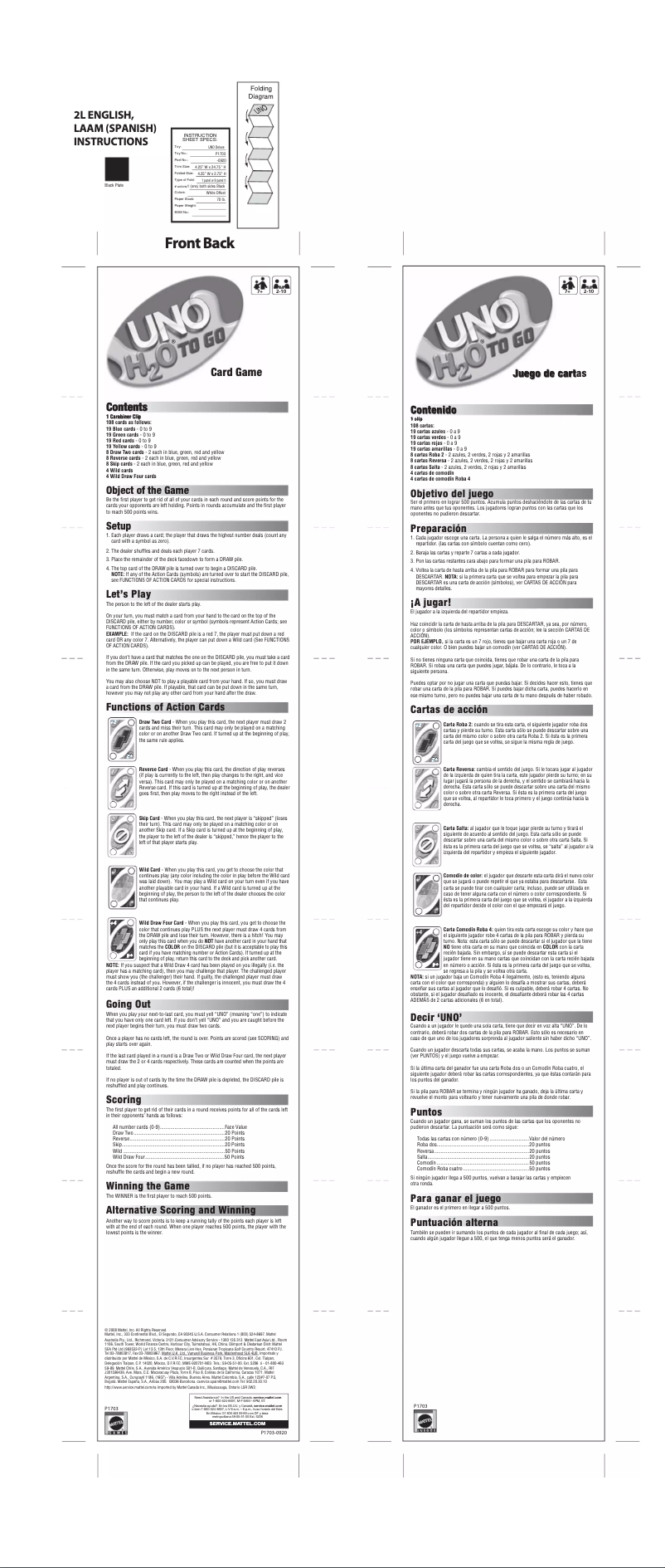 Página 1 del manual Manual de usuario Mattel UNO H2O To Go