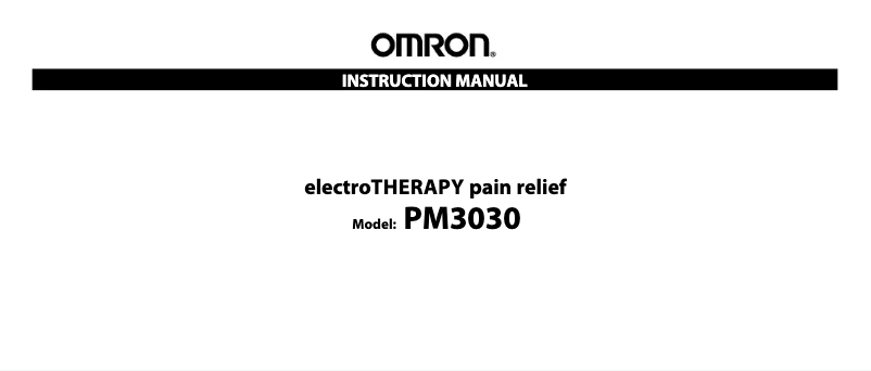 Page 1 de la notice Manuel utilisateur Omron PM-3030