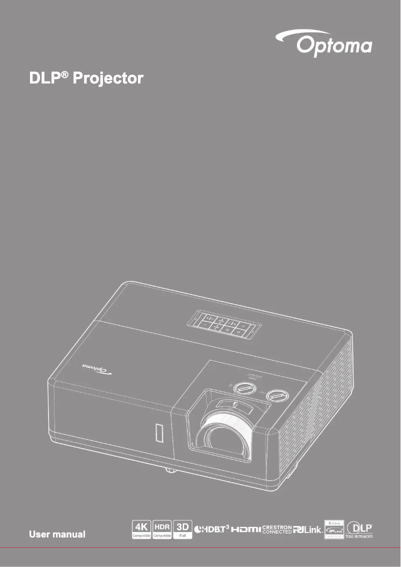 Page 1 de la notice Manuel utilisateur Optoma AZU617T