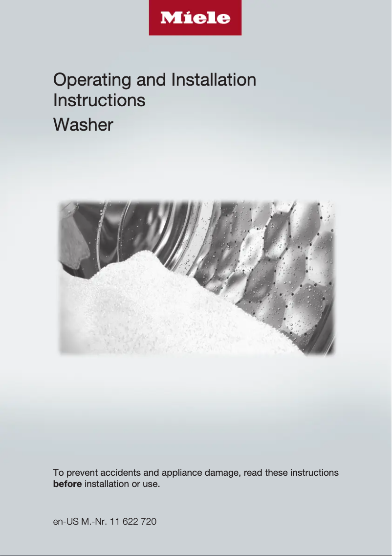 Page 1 de la notice Guide d'installation Miele WXR 860 WCS