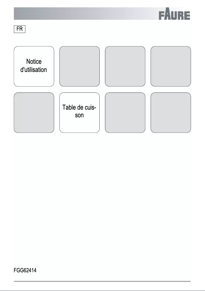 Page 1 de la notice Manuel utilisateur Faure FGG62414CA