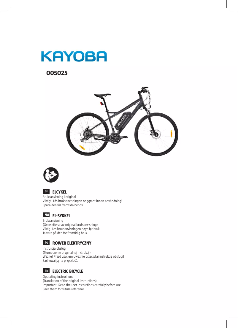 Page 1 de la notice Manuel utilisateur Kayoba 005-025