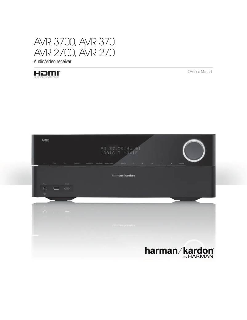 Page 1 de la notice Manuel utilisateur Harman Kardon AVR 270