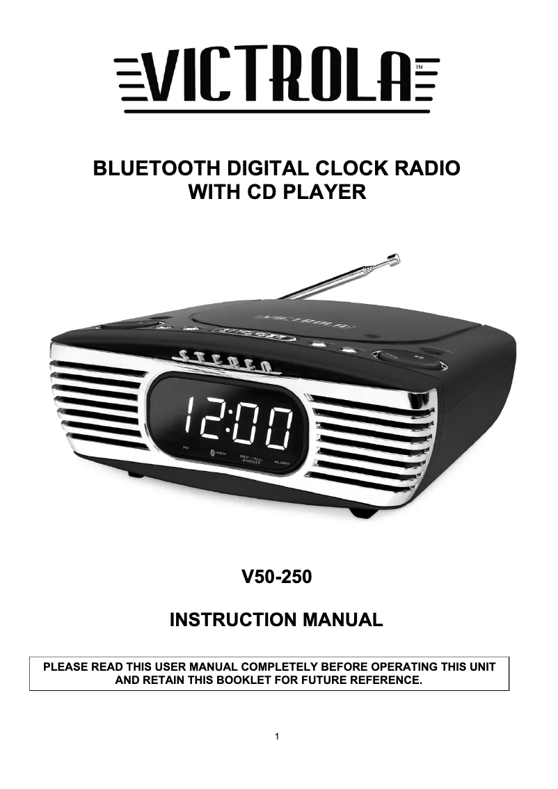 Page 1 de la notice Manuel utilisateur Victrola Retro V50-200