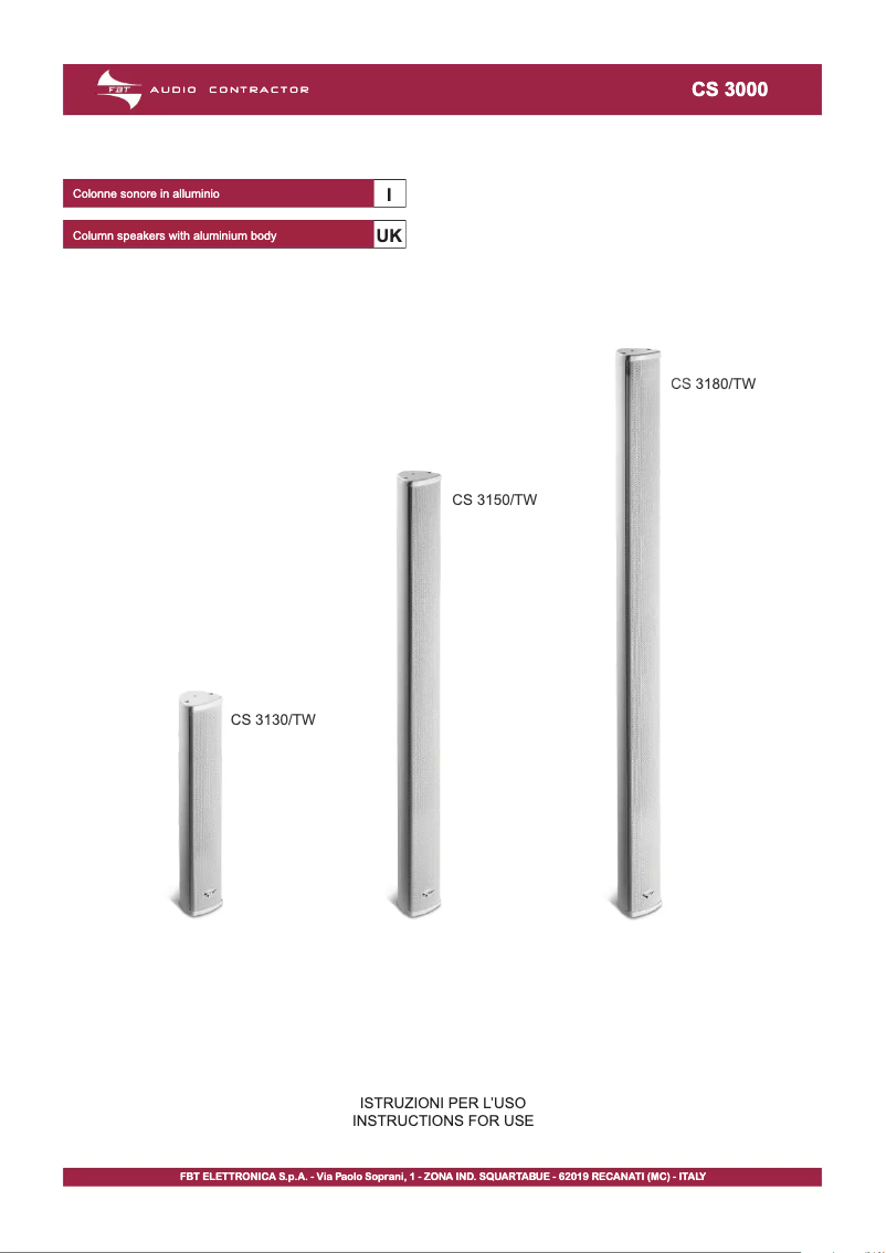 Página 1 del manual Manual de usuario FBT CS 3180/TW