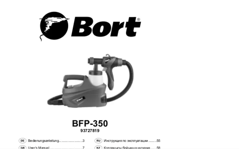 Page n°1 - Manuel utilisateur Bort BFP-350