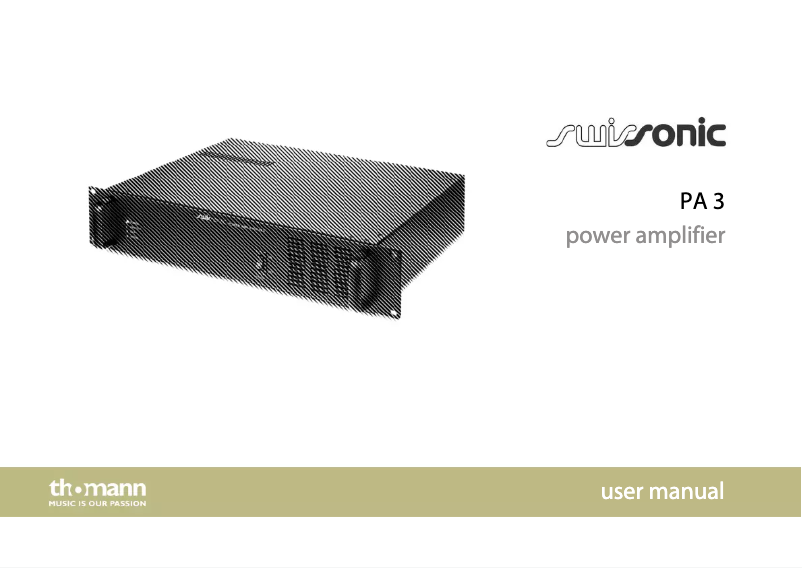 Page n°1 - Manuel utilisateur Swissonic PA 3