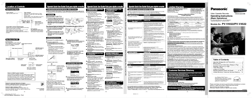 Página 1 del manual Manual de usuario Panasonic PV-V4522
