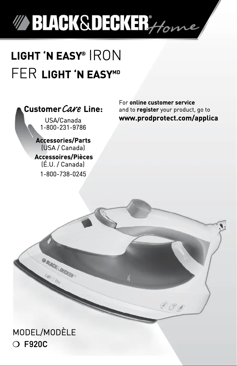 Page n°1 - Manuel utilisateur Black & Decker F920C