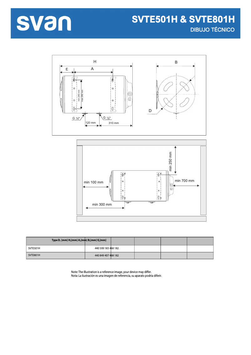 Image de la première page du manuel de l'appareil SVTE801H