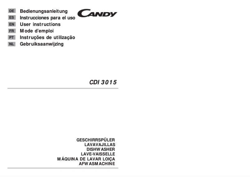 Page 1 de la notice Manuel utilisateur Candy CDI 3015-02
