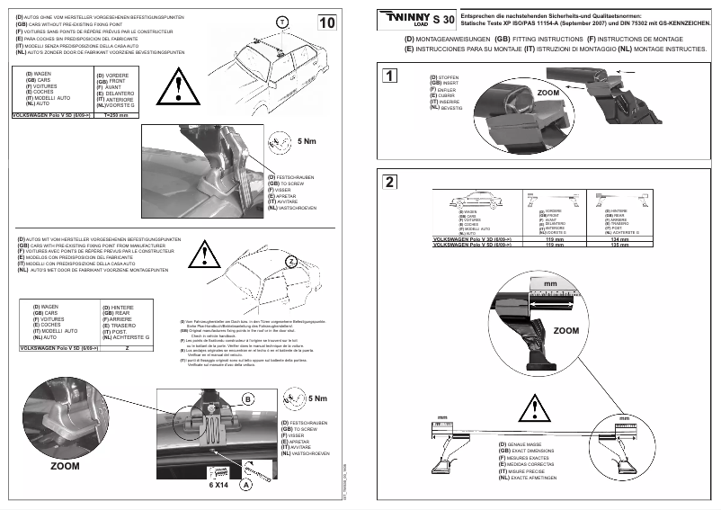 Page 1 de la notice Manuel utilisateur Twinny Load S 30