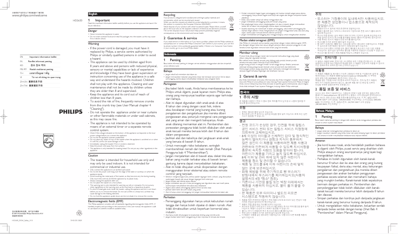 Página 1 del manual Folleto Philips Viva Collection HD2630