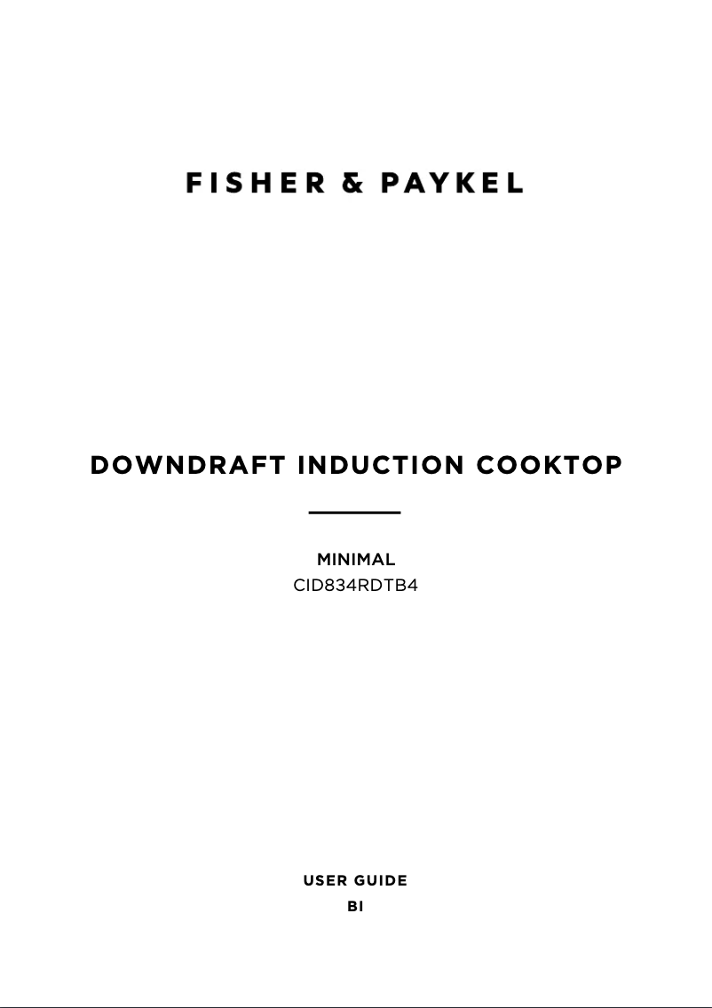 Page 1 de la notice Manuel utilisateur Fisher & Paykel CID834RDTB4