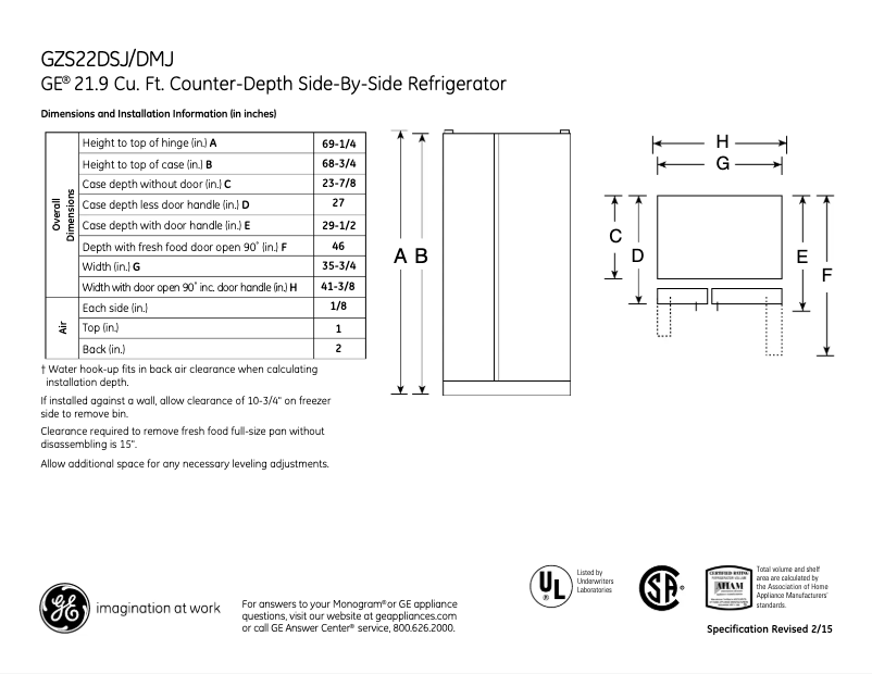 Image de la première page du manuel de l'appareil GZS22DSJSS