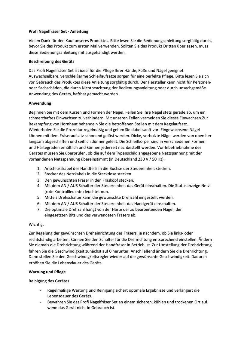 Page 1 de la notice Manuel utilisateur Westfalia 852634