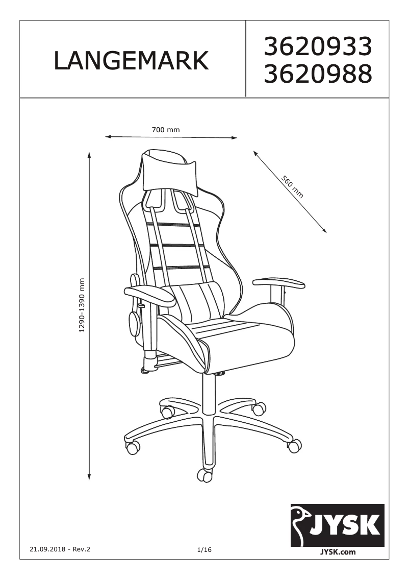 Page 1 de la notice Manuel utilisateur JYSK Lamdrup